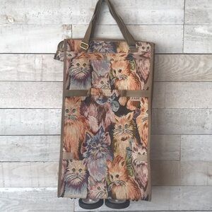 Vintage JADE Travel Tapestry Rolling Luggage Ba